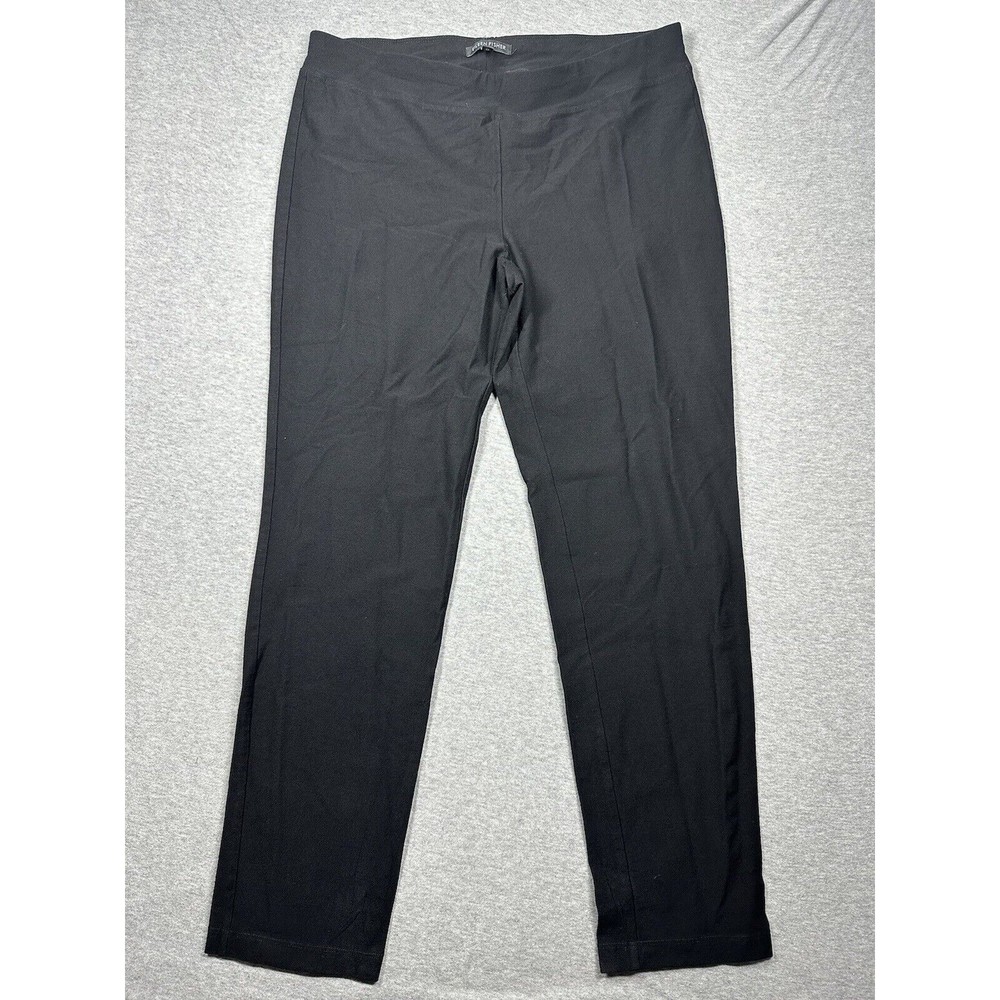 Eileen Fisher Women Size S Small Pull On Black Pants Viscose‎ Blend